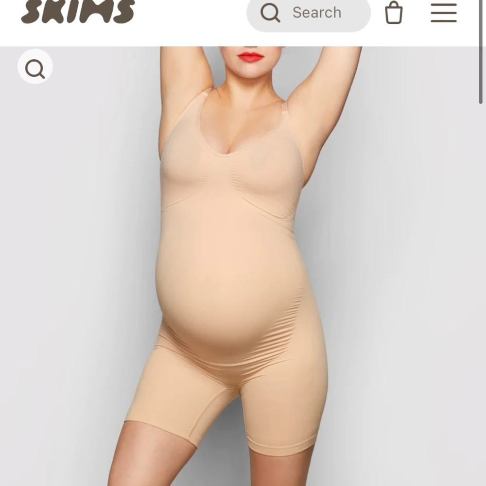 Skims maternity sculpting bodysuit (mid thigh) in xxs/xs